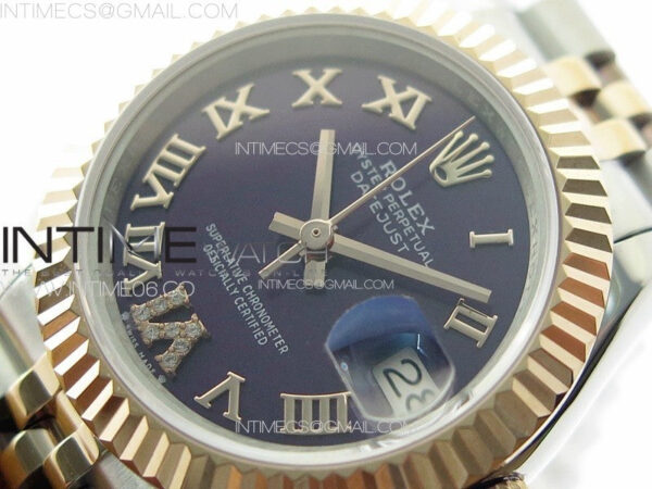 Datejust 28mm 279179 SS/RG APSF Best Edition Blue Dial Roman Markers on SS/RG Jubilee Bracelet NH05 – Bild 4