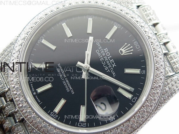 DateJust 41 126334 Full Paved Diamonds BP Best Edition Black Dial Stick Markers on Jubilee Bracelet A2824 – Bild 5