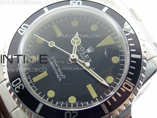 Vintage Submariner 5513 No Date SS B12 Best Edition Black Dial on SS Bracelet A2836 (Style5) – Bild 5