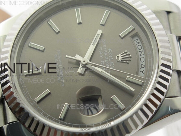 Day Date 40mm SS BP 1:1 Best Edition Gray Stick Dial on SS Bracelet A2836 – Bild 5
