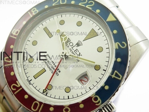 Vintage GMT Master Black/Red Bezel B12 Black Dial Style03 on SS Bracelet A2836 – Bild 4