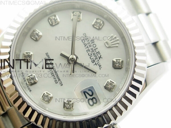 DateJust 28mm SS BP Best Edition White MOP Dial on SS Bracelet ETA2671 – Bild 5