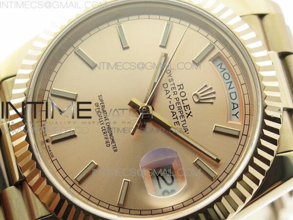 Day-Date 40mm 228239 BP New Dial Version 904 RG Stick Markers RG Dial on RG President Bracelet A2836 – Bild 4