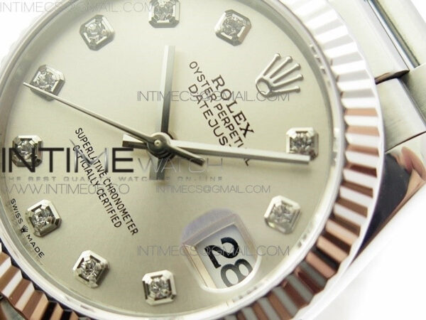 Datejust 31mm 278275 SS BP Best Edition Silver Crystals Markers Dial on RG President Bracelet – Bild 5