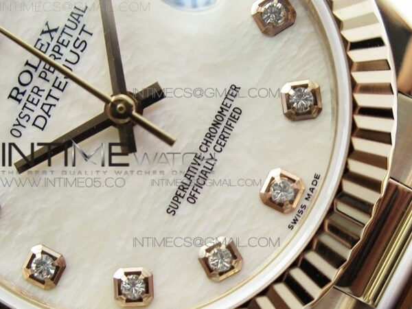 Datejust 31mm 278275 RG BP Best Edition White MOP Crystal Markers Dial on RG President Bracelet – Bild 4