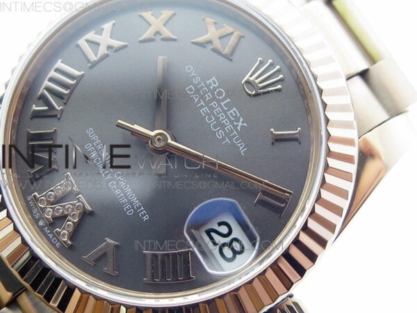 Datejust 31mm 278275 RG BP Best Edition Gray Roman Markers Dial @6 Dia on RG President Bracelet – Bild 4