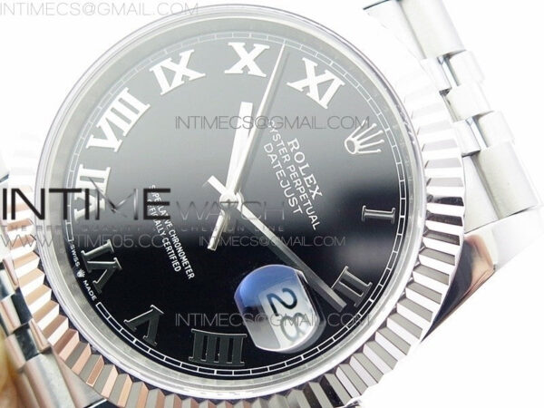 DateJust 41 126334 SS BP 1:1 Best Edition New Version Black Roman Markers Dial on Jubilee Bracelet – Bild 3