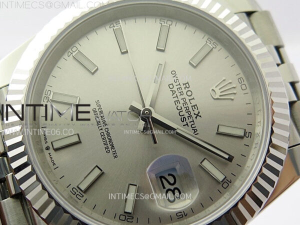 DateJust 41mm 126334 904 SS ARF 1:1 Best Edition Silver Dial Sticks Markers on Jubilee Bracelet SH3235 – Bild 6