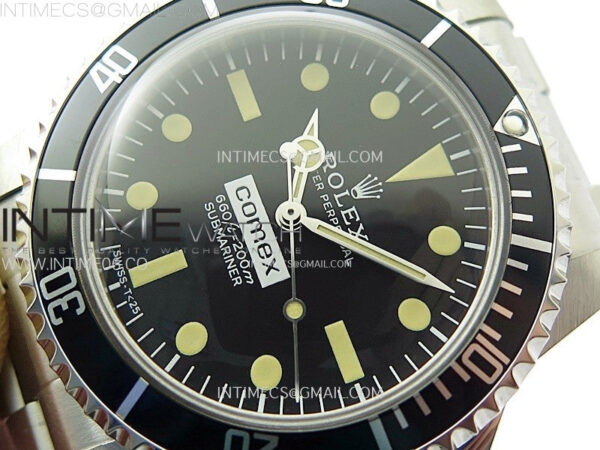 Vintage Submariner Comex No Date SS JKF Best Edition Black Dial on SS Bracelet A2836 – Bild 5