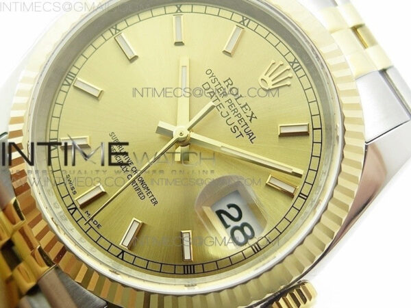 DateJust 36 SS/YG 126233 ARF 1:1 Best Edition YG Dial Stick Markers on SS/YG Jubilee Bracelet SH3135 – Bild 4
