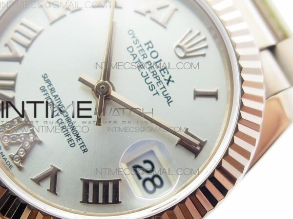 Datejust 31mm 278275 RG BP Best Edition Silver Roman Markers Dial @6 Dia on RG President Bracelet – Bild 3
