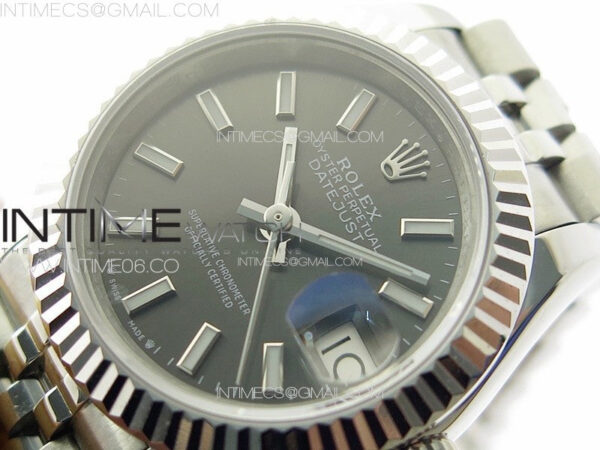 Datejust 28mm 279179 SS APSF Best Edition Gray Dial Sticks Markers on SS Jubilee Bracelet NH05 – Bild 4