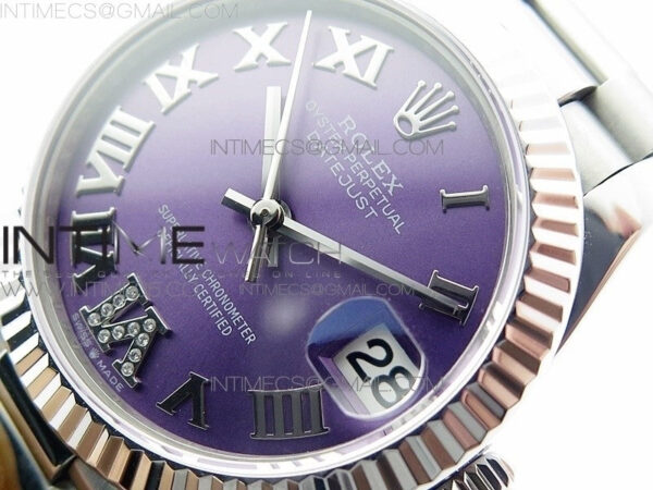 Datejust 31mm 278275 SS BP Best Edition Purple Roman Markers Dial(@6 Crystal Makrer) on SS President Bracelet – Bild 4