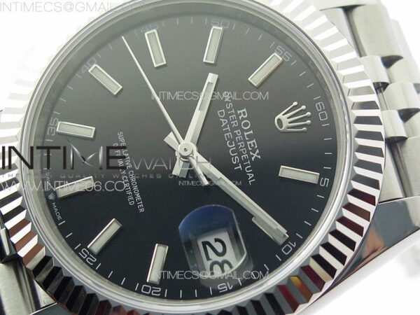 DateJust 41 126334 ZF 1:1 Best Edition 904L Steel Black Dial Stick Marker on Jubilee Bracelet A2824 (Free Key Ring) – Bild 4