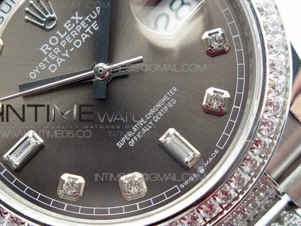 Day-Date 36 128239 SS/Crystal BP Best Edition Gray Crystal Markers Dial on SS President Bracelet A2836 – Bild 5
