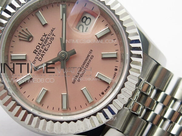 Datejust 28mm 279179 SS APSF Best Edition Pink Dial Sticks Markers on SS Jubilee Bracelet NH05 – Bild 5