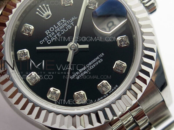 Datejust 28mm 279174 SS BP Best Edition Black Crystal Markers Dial on SS Jubilee Bracelet ETA2671 – Bild 5