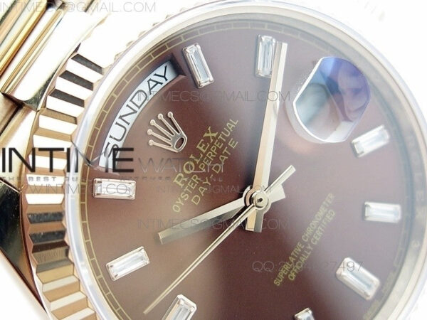 Day-Date 40 RG BP 1:1 Best 228239 Brown Diamond Sticks Dial on SS Bracelet – Bild 5