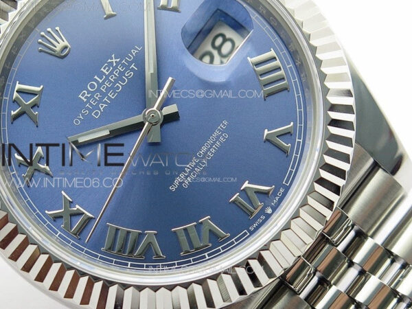 DateJust 41 126334 ZF 1:1 Best Edition 904L Steel Blue Dial Roman Marker on Jubilee Bracelet A2824 (Free Key Ring) – Bild 6