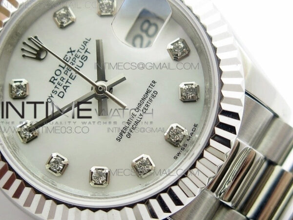 DateJust 28mm SS BP Best Edition White MOP Dial on SS Bracelet ETA2671 – Bild 3