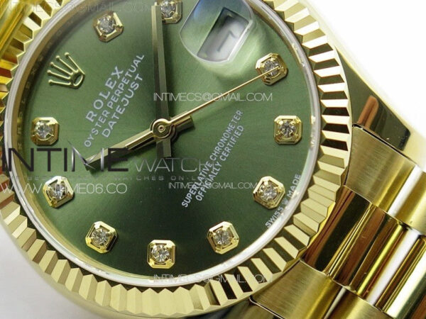 DateJust 31mm 178271 YG APSF Best Edition Gray Dial Crystal Markers on President Bracelet A2824 – Bild 7