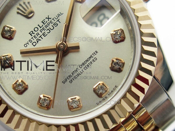 Datejust 28mm 279173 SS/RG BP Best Edition Silver Crystal Markers Dial on SS/RG Jubilee Bracelet ETA2671 – Bild 5