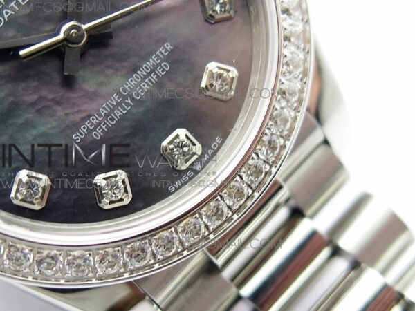 Datejust 31mm 278275 SS Crystal bezel BP Best Edition Gray MOP Dial(@6 Crystal Marker) on SS President Bracelet – Bild 5