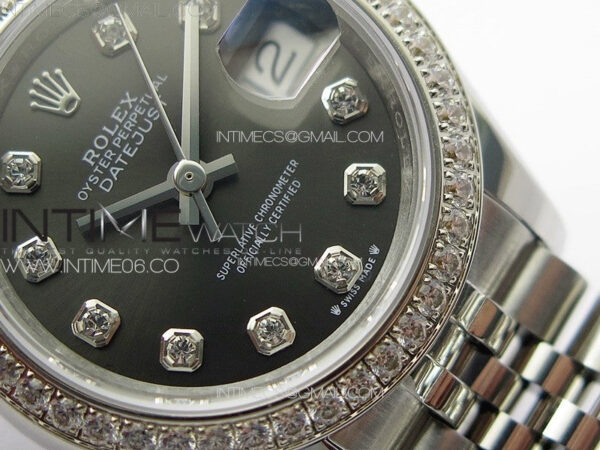 Datejust 28mm 279179 SS/Crystals APSF Best Edition Gray Dial Crystals Markers on SS Jubilee Bracelet NH05 – Bild 5