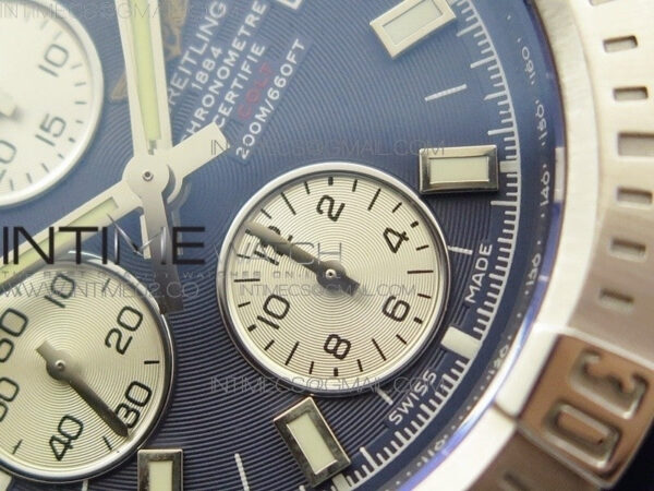Challenger Chronograph SS Blue Dial on Rubber Strap A7750 (Free rubber strap) – Bild 5
