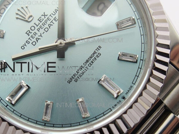 Day-Date 40mm 228239 BP New Dial Version 904 SS Ice Blue Stick Markers Dial on SS President Bracelet A2836 – Bild 4