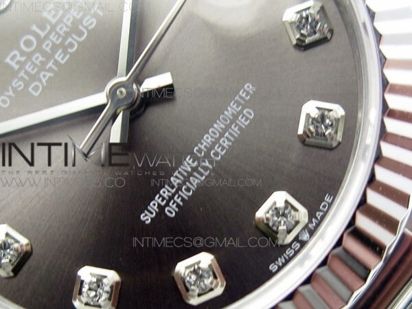 Datejust 31mm 278275 SS BP Best Edition Gray Crystals Markers Dial on SS President Bracelet – Bild 5