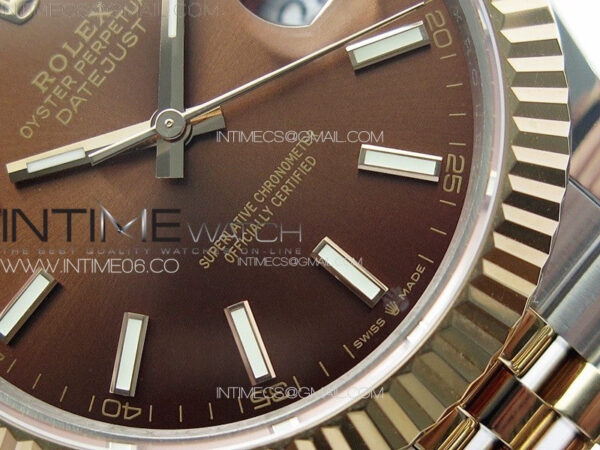 DateJust 41 126331 904L SS/RG GMF 1:1 Best Edition Rrown Dial Sticks Markers On Jubilee Bracelet VR3235 – Bild 6