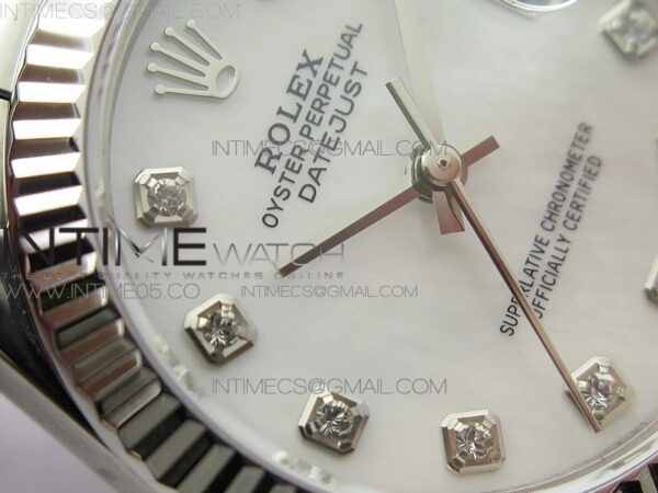 Datejust 31mm 278275 SS BP Best Edition White MOP Crystals Markers Dial on SS President Bracelet – Bild 5