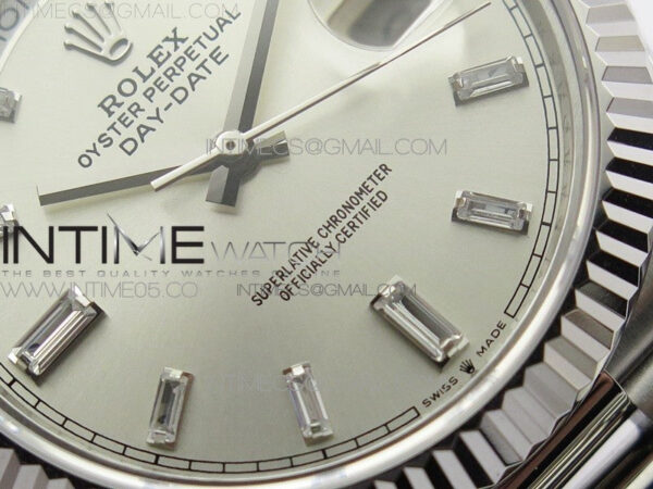 Day-Date 40mm 228239 BP New Dial Version 904 SS Silver T Crystal Markers Dial on SS President Bracelet A2836 – Bild 5