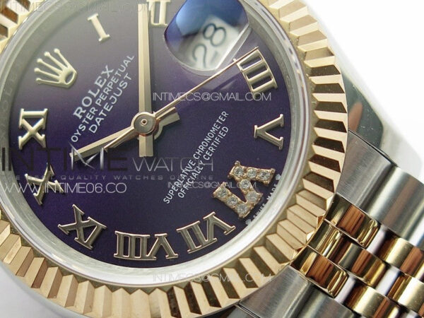 Datejust 28mm 279179 SS/RG APSF Best Edition Blue Dial Roman Markers on SS/RG Jubilee Bracelet NH05 – Bild 5
