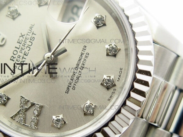 DateJust 28mm SS BP Best Edition Silver Dial XI Diamond on SS Bracelet ETA2671 – Bild 5