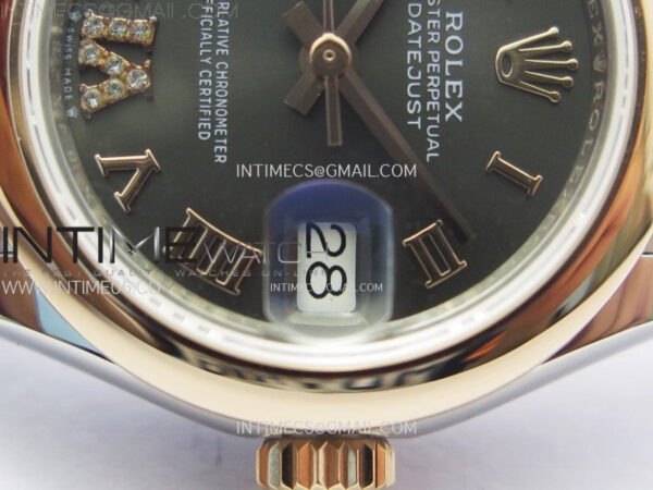 Datejust 28mm 279171 Smooth Bezel SS/RG APSF Best Edition Gray Dial Roman Markers on SS Jubilee Bracelet NH05 – Bild 5