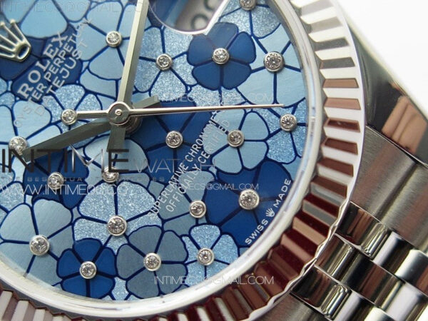 DateJust 31mm 278274 904L SS GMF Best Edition Blue Flowers Crystals Dial on 904L Jubilee Bracelet A2824 – Bild 5