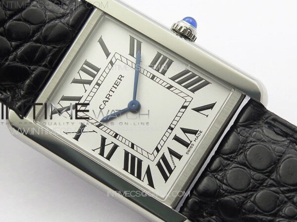 Tank Solo Ladies 28mm SS K11F 1:1 Best Edition White Dial on Black Coroc Leather Strap Ronda Quartz – Bild 5