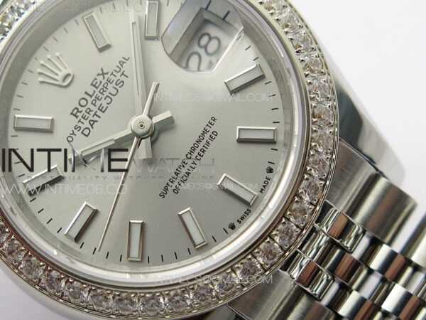 Datejust 28mm 279179 SS/Crystals APSF Best Edition Silver Dial Sticks Markers on SS Jubilee Bracelet NH05 – Bild 5