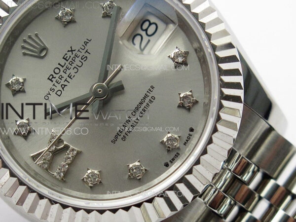Datejust 28mm 279179 SS APSF Best Edition Silver Dial Stars Crystals Markers on SS Jubilee Bracelet NH05 – Bild 5
