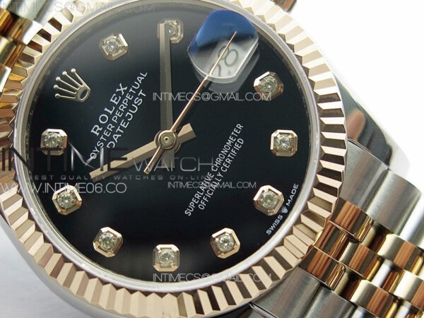 DateJust 31mm 178271 SS/RG APSF Best Edition Black Dial Crystal Markers on Jubilee Bracelet A2824 – Bild 5
