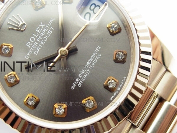 Datejust 31mm 278275 RG BP Best Edition Gray Crystal Markers Dial on RG President Bracelet – Bild 6