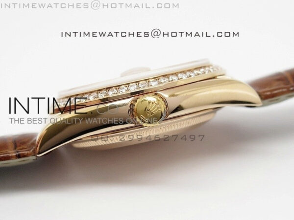 DayDate RG 36mm Rose Gold Dial Diamond Bezel On Leather Strap – Bild 5