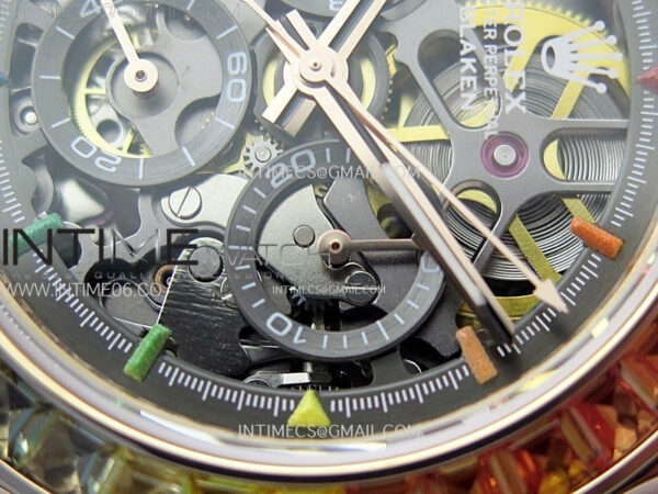 Blacken Daytona RG Rainbow Bezel GETF Best Edition Skeleton Dial on Rubber Strap SA4130 – Bild 5