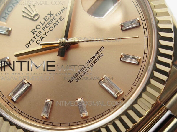 Day-Date 40mm 228239 BP New Dial Version 904 RG T Crystal Markers RG Dial on RG President Bracelet A2836 – Bild 5