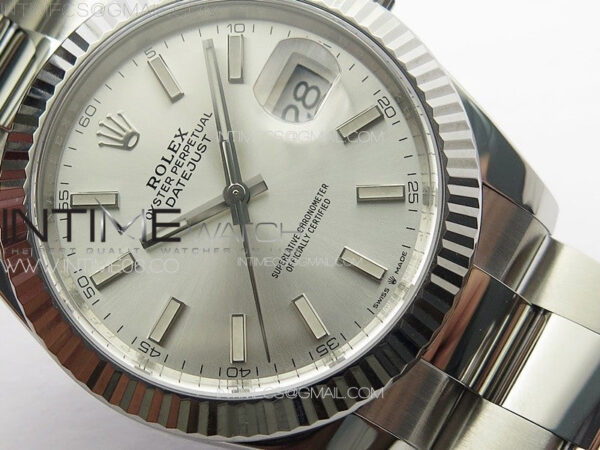 DateJust 41 126334 Clean 1:1 Best Edition 904L Steel Silver Stick Dial on Oyster Bracelet VR3235 – Bild 5