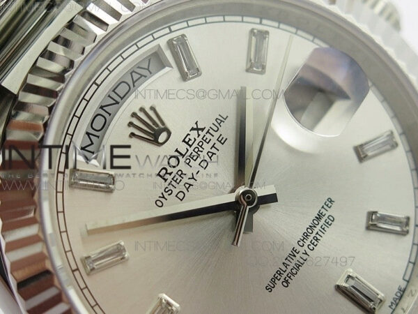 Day-Date 40 SS BP 1:1 Best 228239 Gray Diamond Sticks Dial on SS Bracelet – Bild 6