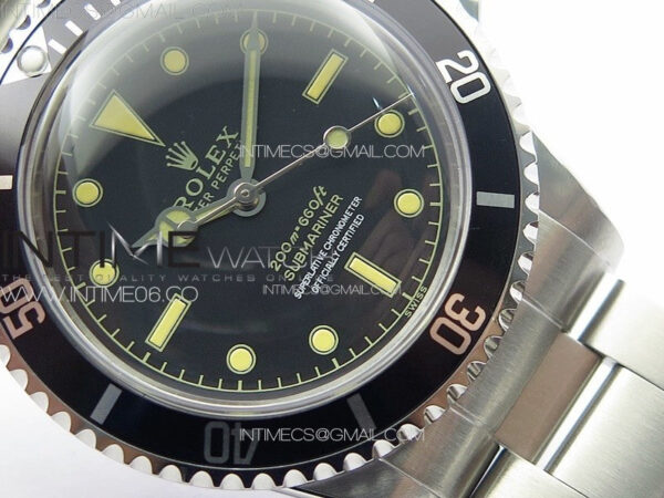 Vintage Submariner 5513 No Date SS B12 Best Edition Black Dial on SS Bracelet A2836 (Style2) – Bild 5