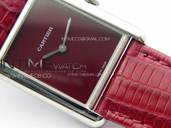 Tank Louis Ladies 25mm SS 8848F 1:1 Best Edition Red Dial on Red Croco Leather Strap Ronda Quartz – Bild 5